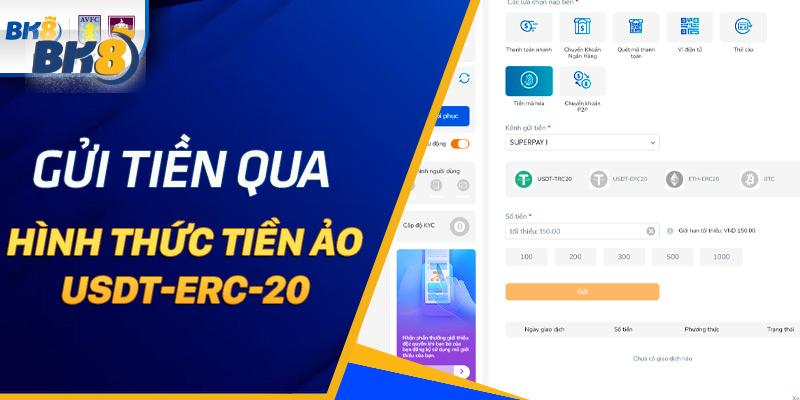 Nạp qua hình thức tiền ảo USDT-ERC-20